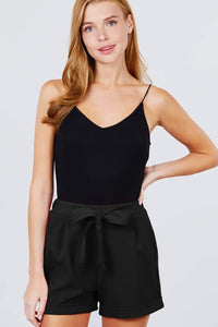 Front Tie With Elastic Band Short Pants