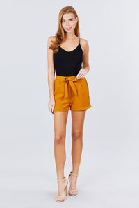 Front Tie With Elastic Band Short Pants