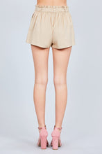 Paper Bag W/bow Tie Short Linen Pants