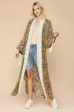 Open Front Kimono With Side Slits