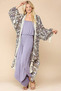Open Front Kimono With Side Slits