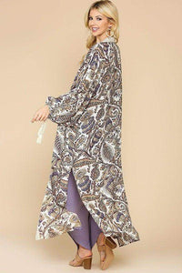 Open Front Kimono With Side Slits