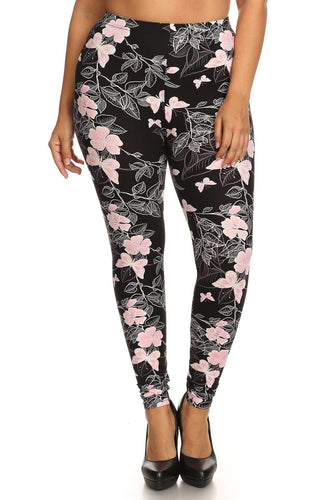 Butterfly Graphic Printed Knit Legging