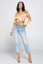 Long Sleeve Tie Dye Crop Top