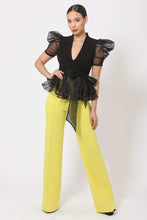 Organza Puff Short Sleeve Top