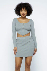 2 Way Zipper Mini Skirt Set