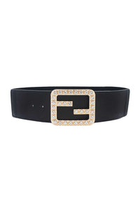 2fb Rhinestone Buckle Elastic Belt (3 Pack)