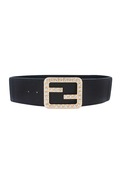 2fb Rhinestone Buckle Elastic Belt (2 Pack)
