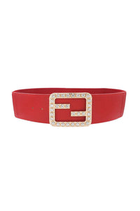 2fb Rhinestone Buckle Elastic Belt (3 Pack)