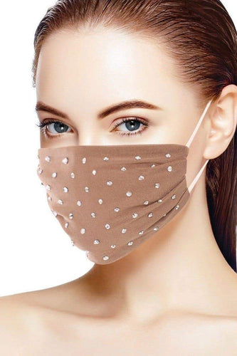 3d Shiny Silver Rhinestone Fashion Mesh Face Mask